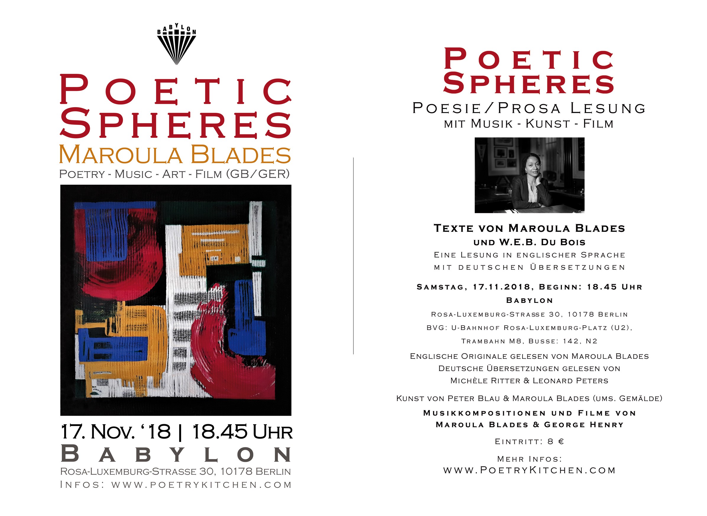 email flyer - Maroula Blades - Poetic Spheres