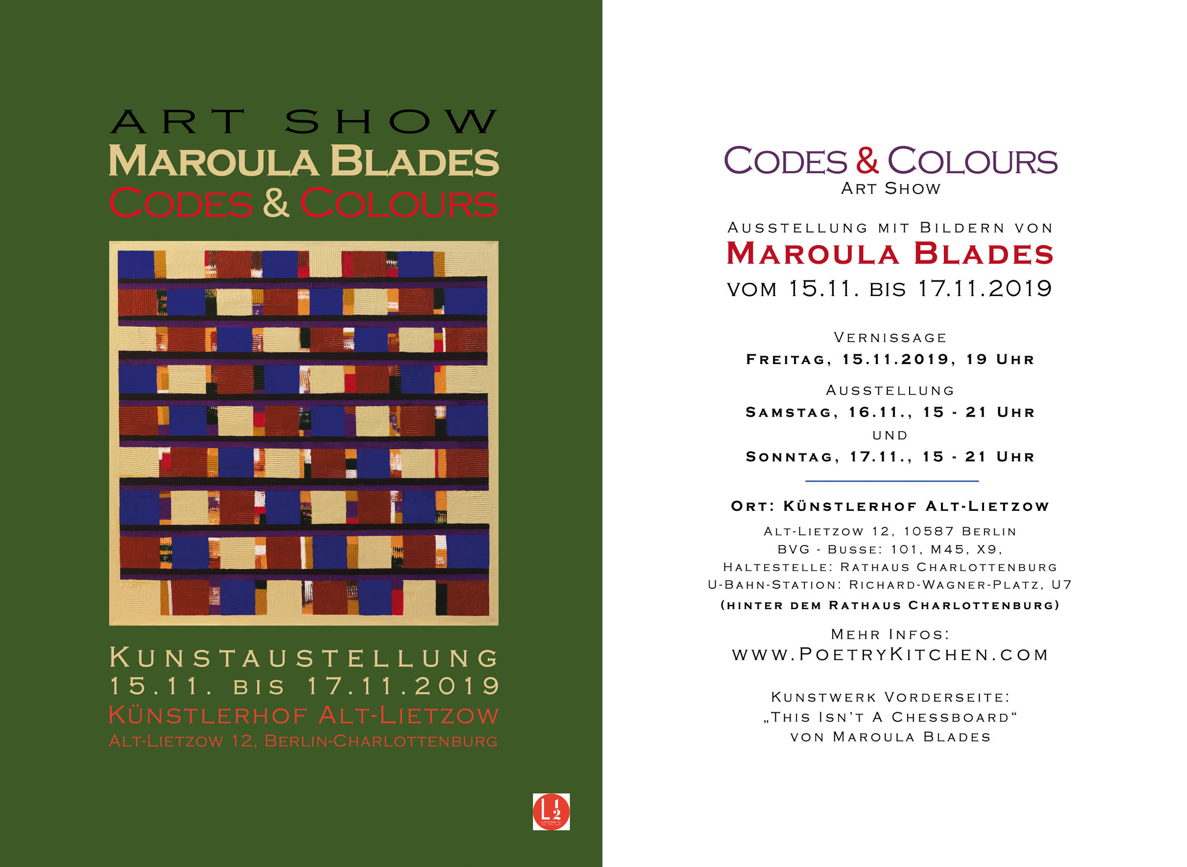 email flyer - Maroula Blades - CODES & COLOURS